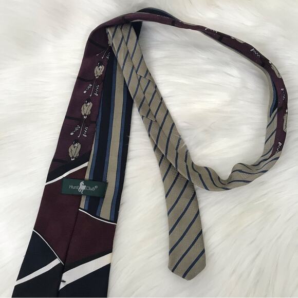 Vintage Men’s Hunt Club Golfer Golf Image Print Tie - Picture 6 of 7